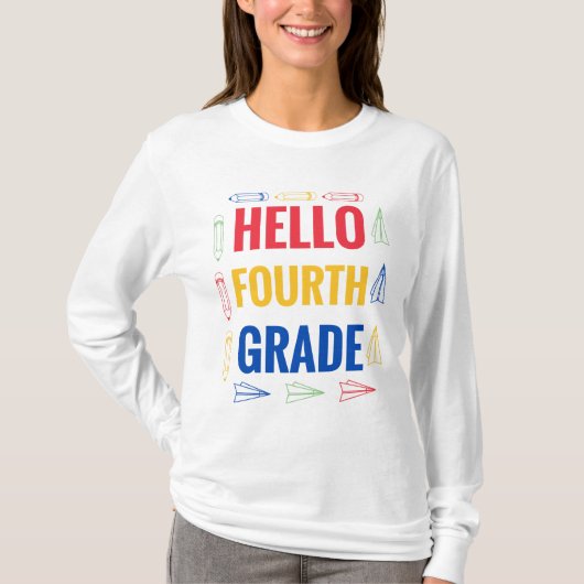 hallo vierde graad t-shirt (Voorkant)
