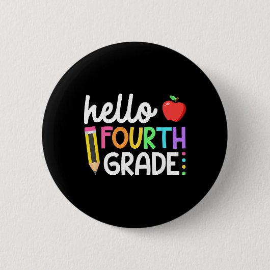 hallo vierde graad van het team ronde button 5,7 cm (Voorkant)