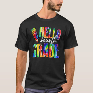 Hallo Vierde Grade 4e Die Kleurstof Student Terug  T-shirt