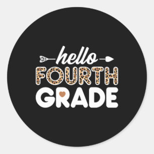 hallo vierde klas lade ronde sticker