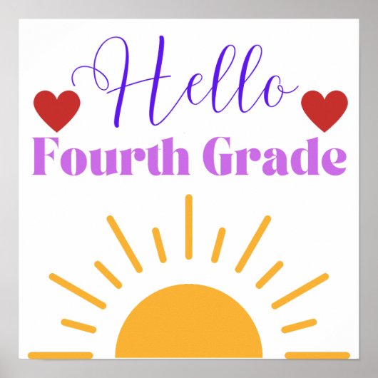 hallo "Vierde klas" Sunshine Classroom Poster (Voorkant)