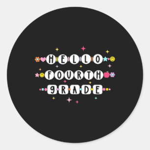 Hallo Vierde Klas Vriendschapsarmband Terug naar S Ronde Sticker