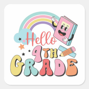 hallo vierde rang vierkante sticker