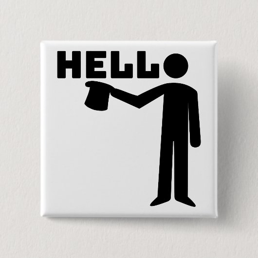 hallo vierkante button 5,1 cm (Voorkant)