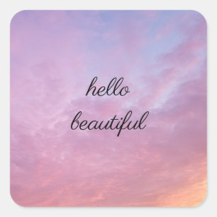 hallo vierkante sticker