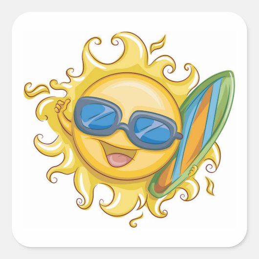 hallo vierkante sticker (Voorkant)