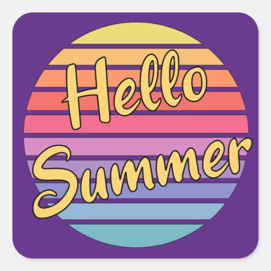 hallo vierkante sticker (Voorkant)