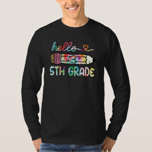 Hallo Vijfde 5e Klas Potlood Leraar Student Stropd T-shirt