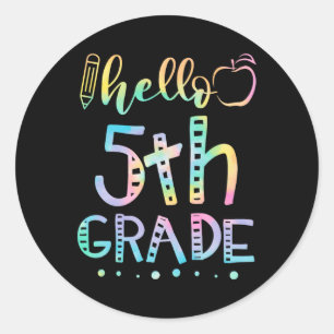 hallo vijfde graad 5e graad Terug naar school lera Ronde Sticker