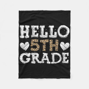 Hallo vijfde klas Byck naar school 1e dag luipaard Fleece Deken