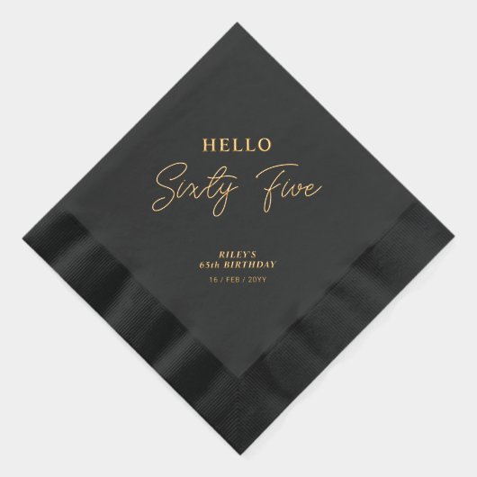Hallo Vijfenzestig Modern Script 65ste verjaardags Folie Servetten (Rechts)