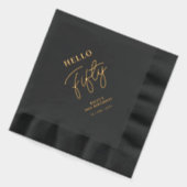 Hallo Vijftig | Modern Script 50ste verjaardagsfee Folie Servetten (Links)