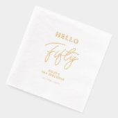Hallo Vijftig | Modern Script 50ste verjaardagsfee Folie Servetten (Links)