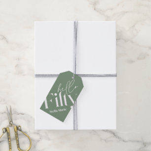 Hallo Vijftig moderne eenvoudige salie groen 50ste Cadeaulabel