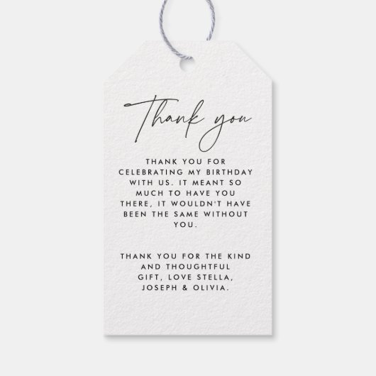 Hallo Vijftig moderne minimale elegante 50ste verj Cadeaulabel (Achterkant)