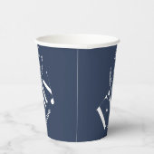 Hallo Vijftig moderne minimale marine blauw 50ste Papieren Bekers (Rechts)
