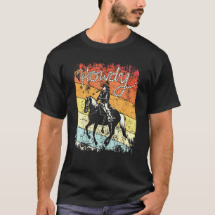 Hallo Vintage Cowgirl Rijdt Paard Rodeo Western C T-shirt