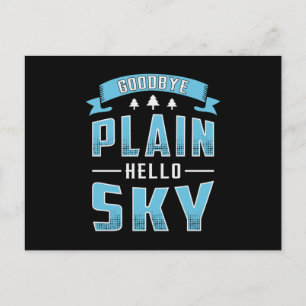 Hallo Vintage Skydiver Goodbye Plain Briefkaart