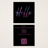 Hallo Visitekaartje Zwarte en holografische glitte (Voorkant /achterkant)