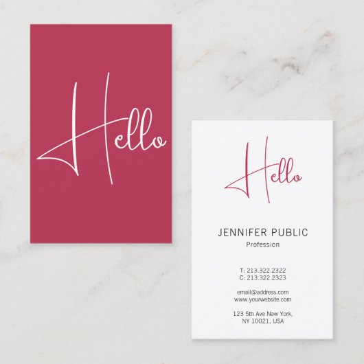 hallo Visitekaartjes Elegant Modern Verticaal (Voorkant / Achterkant)