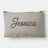 Hallo Voeg naam toe Donkergroene beige textuur Etui (Achterkant)