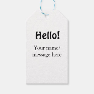 Hallo Voeg naambericht toe Eenvoudig Minimale bedr Cadeaulabel