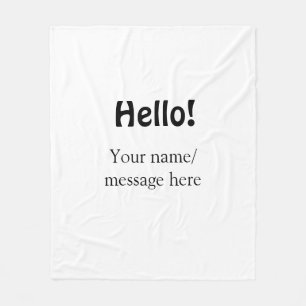 Hallo Voeg naambericht toe Eenvoudig Minimale bedr Fleece Deken