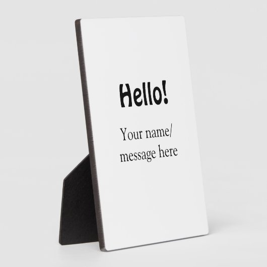 Hallo Voeg naambericht toe Eenvoudig Minimale bedr Fotoplaat (Zijkant)