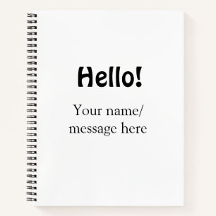 Hallo Voeg naambericht toe Eenvoudig Minimale bedr Notitieboek