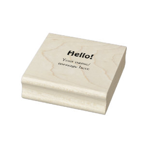 Hallo Voeg naambericht toe Eenvoudig Minimale bedr Rubberstempel