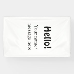 Hallo Voeg naambericht toe Eenvoudig Minimale bedr Spandoek