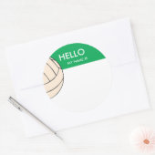 Hallo Volleybalnaam Ronde Sticker (Envelop)