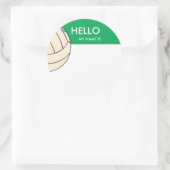 Hallo Volleybalnaam Ronde Sticker (Tas)