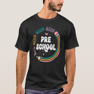 Hallo Voorschoolse potlood Eerste dag van de schoo T-shirt