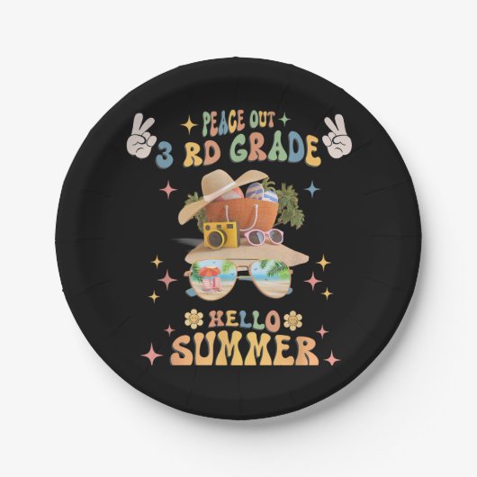 Hallo Vrede uit 3e Grade Papieren Bordje (Voorkant)