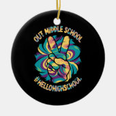 Hallo Vrede Uit Midden Keramisch Ornament (Voorkant)