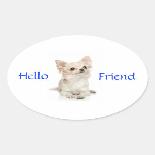 Hallo Vriend Lang Haired Chihuahua Sticker