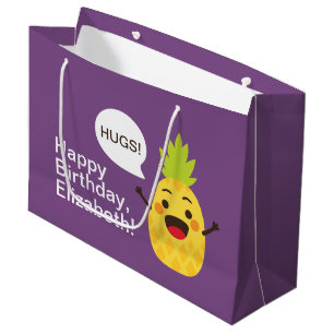 Hallo Vrienden! De Illustratie van de ananas Groot Cadeauzakje