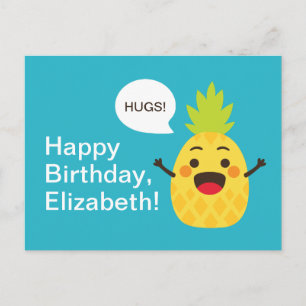 Hallo vrienden! Illustratie ananas Briefkaart