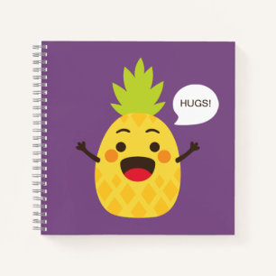 Hallo vrienden! Illustratie ananas Notitieboek