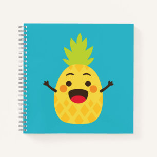 Hallo vrienden! Illustratie ananas Notitieboek