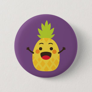 Hallo vrienden! Illustratie ananas Ronde Button 5,7 Cm