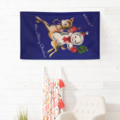 hallo! Vrolijk kerstsnowman op rendier Spandoek (Insitu)