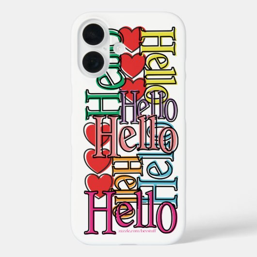 Hallo Vrolijke kleurrijke "iPhone Case (Achterkant)
