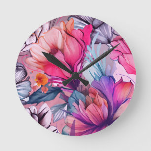 Hallo Vrolijke lente, bloemblad roze vlinder Ronde Klok