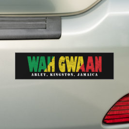 HALLO WAH GWAAN Hi Jamaica Island Quote Bumpersticker