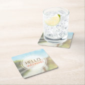 hallo Weekend 2 Vierkante Kartonnen Onderzetter (Insitu)