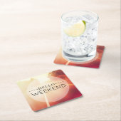 hallo Weekend 3 Vierkante Kartonnen Onderzetter (Insitu)