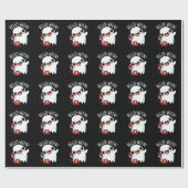 Hallo-ween Grappige Geest Punt Donkere BG Cadeaupapier (Vlak)