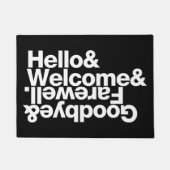 hallo, welkom, afscheid, afscheid en afscheid van deurmat (Voorkant)